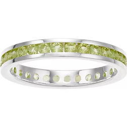 Traditions Jewelry Company Channel-Set August Birthstone Ring - Silver/Peridot