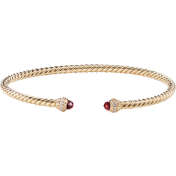 David Yurman Cablespira Bracelet - Gold/Garnet/Diamonds