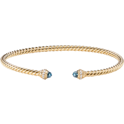 David Yurman Cablespira Bracelet - Gold/Topaz/Diamonds