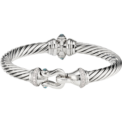 David Yurman Buckle Bracelet - Silver/Topaz/Diamonds