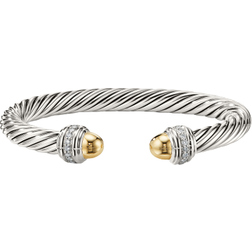David Yurman Cable Classics Bracelet - Silver/Gold/Diamonds