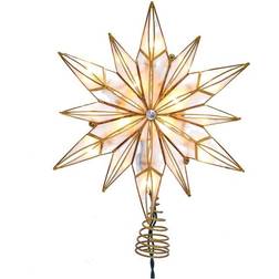 Kurt Adler Capiz Star with Center Gem Christmas Tree Light 10