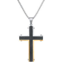 Lynx Cross Pendant Necklace - Silver/Gold/Black