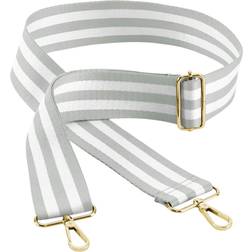 BagBase Boutique Striped Adjustable Bag Strap (One Size) (Light Grey/White)