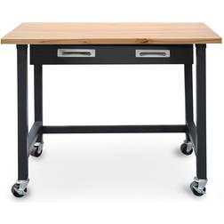 Seville Classics Ultragraphite Wood Top Workbench on Wheels