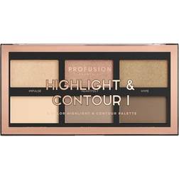 ProFusion Cosmetics Highlight & Contour 6 Color Face Palette