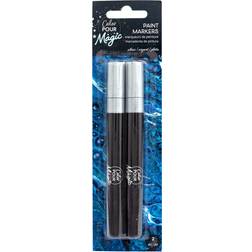 American Crafts Color Pour Magic Paint Pen 2/Pkg-Opaque Silver