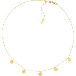 Saks Fifth Avenue Disc Station Necklace = Gold