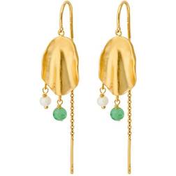 Pernille Corydon Ocean Hope Earrings - Gold/Pearl/Aventurine