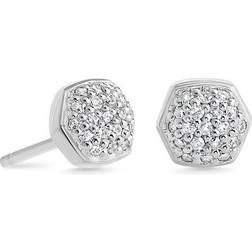 Kendra Scott Davie Stud Earrings - Silver/Diamond