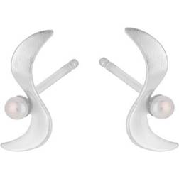 Pernille Corydon Ocean Wave Earrings - Silver/Pearl