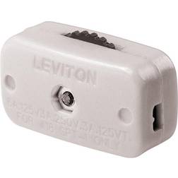 Leviton 00423-3KW White Miniature Feed-Thru Cord Switch