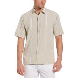 Cubavera Pick Stitch Panel Shirt - Silver Lining