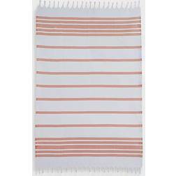 Linum Home Textiles Herringbone Fouta Bath Towel Orange