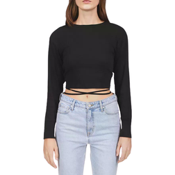 Sanctuary All Tied Up Knit Top - Black