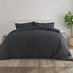 Garment Washed Solid 3-pack Duvet Cover Black (284.48x248.92)