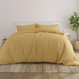 Garment Washed Solid 3-pack Duvet Cover Gold (284.48x248.92)