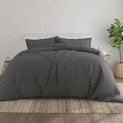 Garment Washed Solid 3-pack Duvet Cover Gray (284.48x248.92)