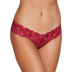 Cosabella Never Say Never Printed Cutie Low Rise Thong - Diamond Deep Ruby