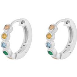 Pernille Corydon Stardust Huggies Earrings - Silver/Multicolour