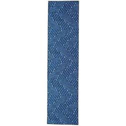 Linon Washable Fuller Beige, Blue 24x96"