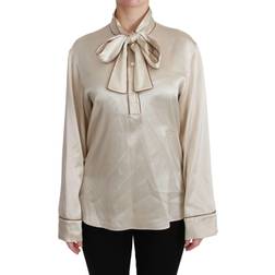 Dolce & Gabbana Sleeve Top Queen Silk Satin Women's Blouse