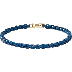 David Yurman DY Bel Aire Chain Bracelet - Gold/Navy