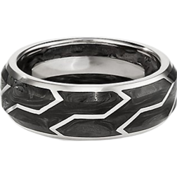 David Yurman Forged Carbon Band Ring - White Gold/Black