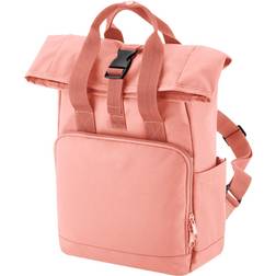 BagBase Roll Top Recycled Twin Handle Backpack (One Size) (Blush Pink)