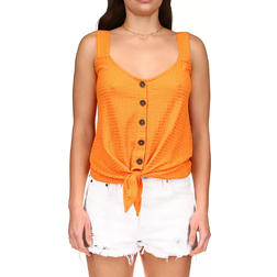 Sanctuary Golden Hour Tie Front Tank Top - Tangerine