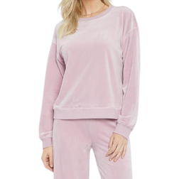 NYDJ Velour Basic Sweatshirt - Dawn Pink