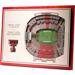 YouTheFan Texas Tech Red Raiders 5-Layer StadiumViews 3D Wall Art