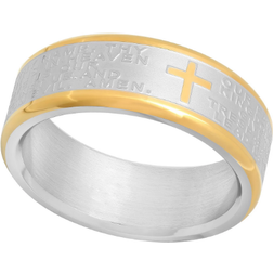 C&C Jewelry The Lord's Prayer Wedding Band Ring - Silver/Gold