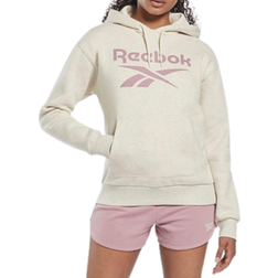 Reebok Women Identity Logo Fleece Pullover Hoodie - Classic White Mel