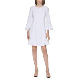 Calvin Klein Ruffled A-Line Dress - White