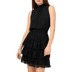 1.State Mock Neck Sleeveless Dress - Rich Black