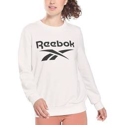 Reebok Identity Logo French Terry Crew Sweatshirt - White/Black