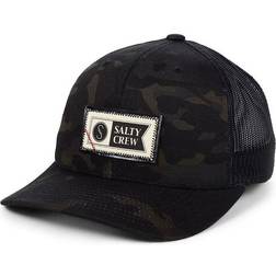 Salty Crew Topstitch Retro Trucker Cap - Black