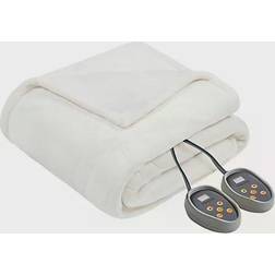 Beautyrest Heated Microlight to Berber Blankets White (213.36x157.48)