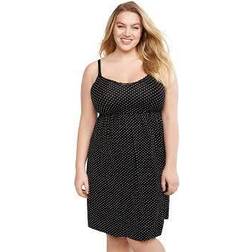 Motherhood Plus Size Essential Nursing Nightgown Black Dot