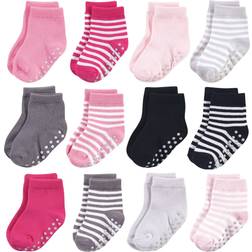 Touched By Nature Organic Cotton Socks with Non-Skid Gripper for Fall Resistance - Pink (10763185)