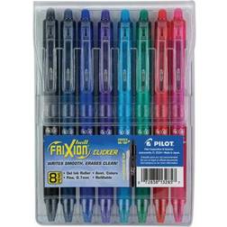 Pilot Frixion Clicker Erasable Gel Ink Pens Fine Point Assorted Colors 8 Pack Pouch