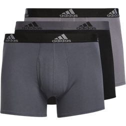 Adidas Stretch Cotton Trunk Briefs 3-pack - Grey