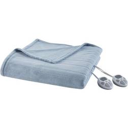 Serta Ribbed Micro Fleece Blankets Blue (228.6x213.36)