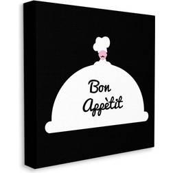 Stupell Industries Bon Appetit Phrase Mustache Chef Modern Design by Atelier Poster Wall Decor 12x12"