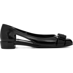 Ferragamo Jelly Ballet Flat with Vara Bow - Black