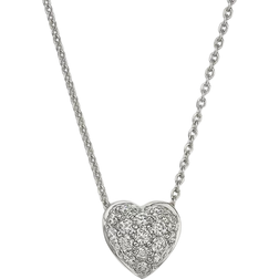 Roberto Coin Tiny Treasures Heart Pendant Necklace - White Gold/Diamond