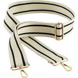 BagBase Boutique Striped Adjustable Bag Strap (One Size) (Oyster/Black)