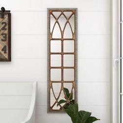 Brown Farmhouse Metal Wall Mirror, 52 x 15