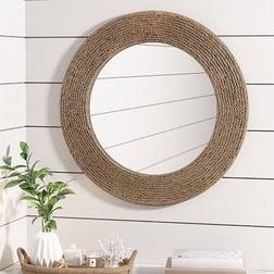 Madison Park Cove Round Rope Wall Mirror, Natural